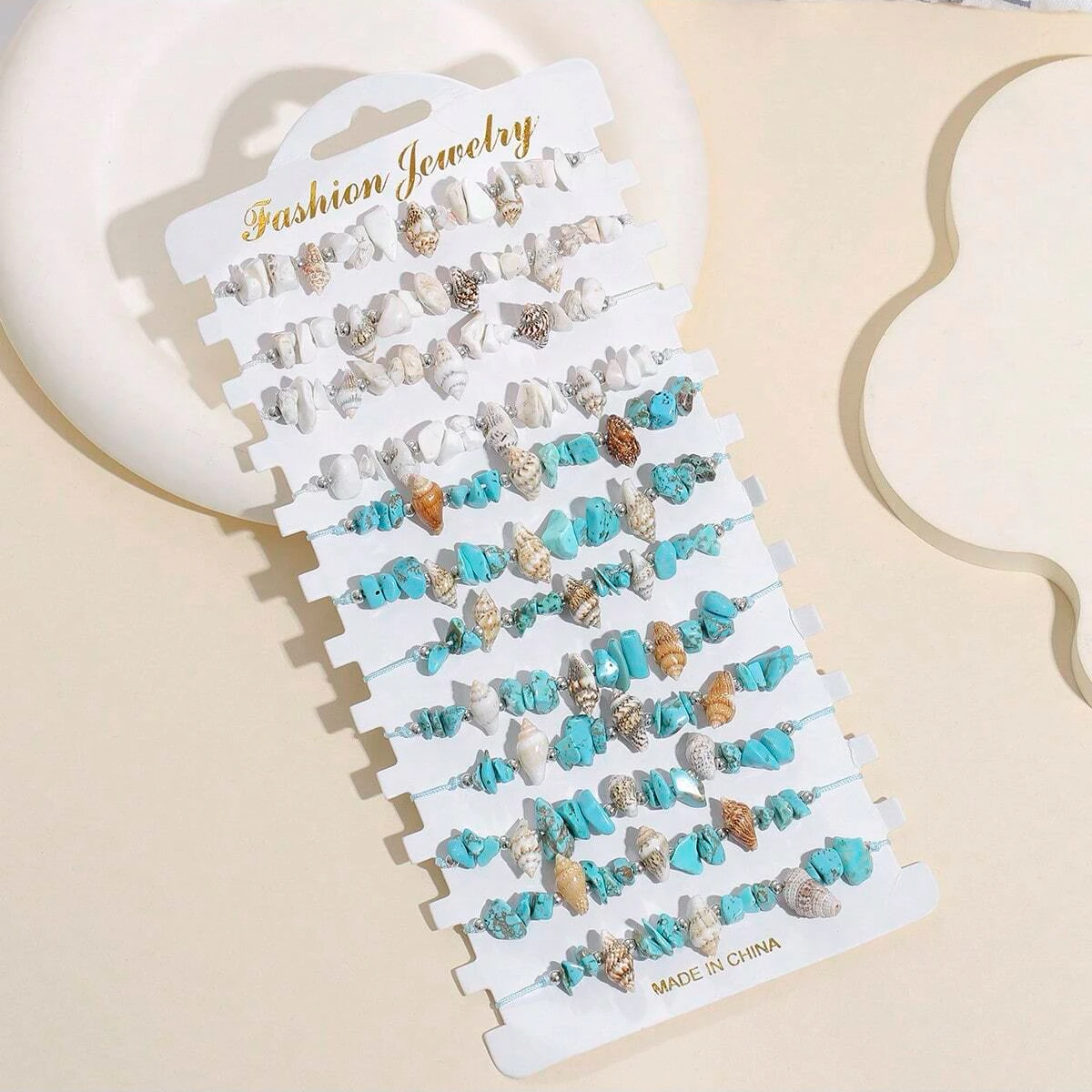 New Conch Bracelet Turquoise Beach Surfing String Ocean Style Braided Series Hand Jewelry Set