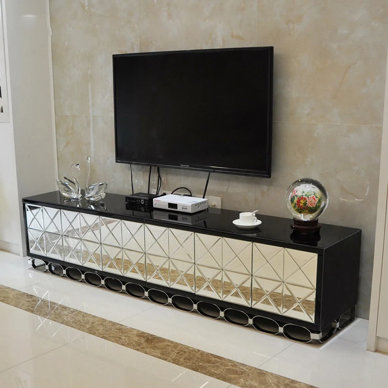 Creative fashion mirror TV cabinet Glass TV cabinet simple neo-classical post-modern mirror furniture