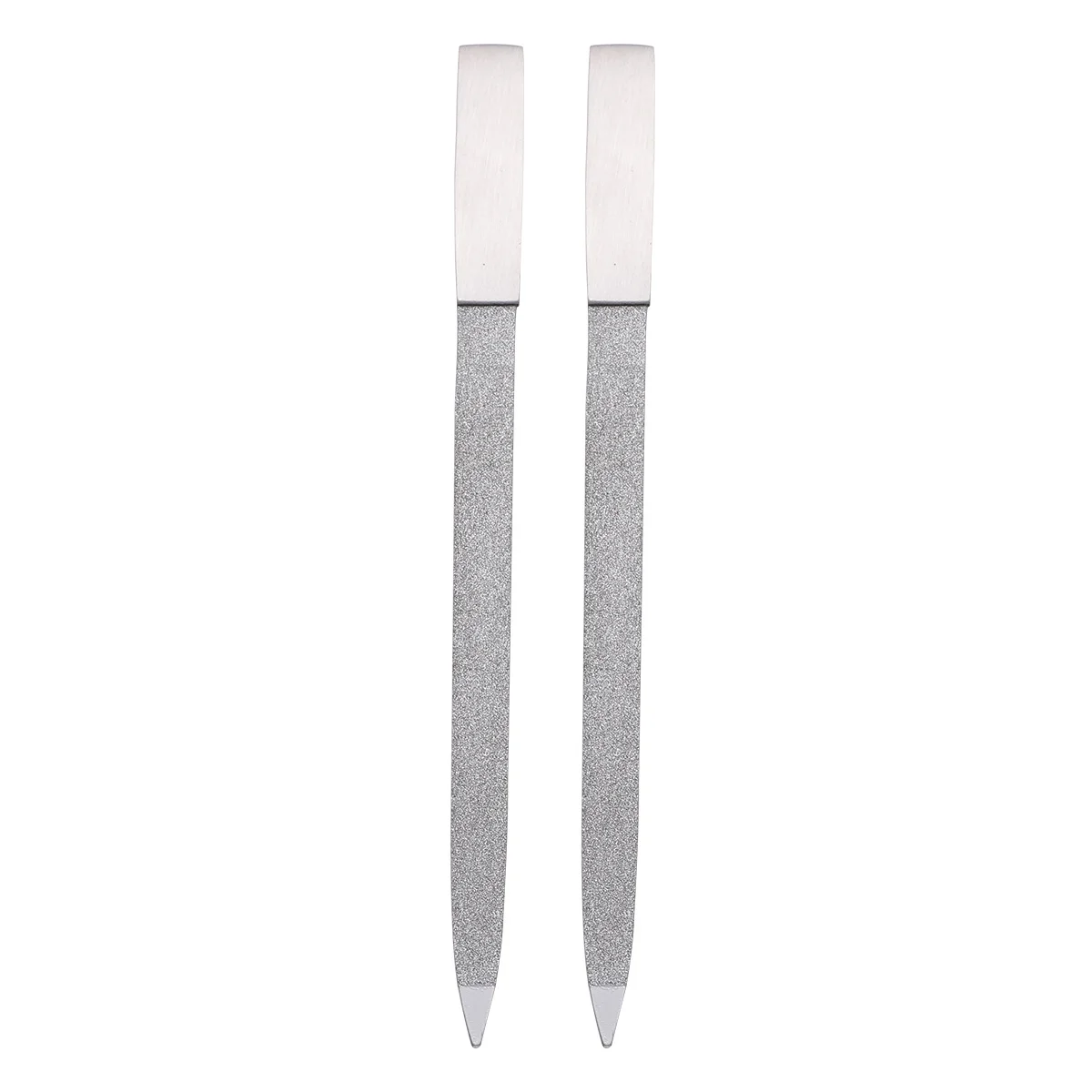 2pcs Stainless Steel File Nail Art Tool For Manicuring Sanding Polish Removal Emery Board Salon Home Use Finger Nail Files