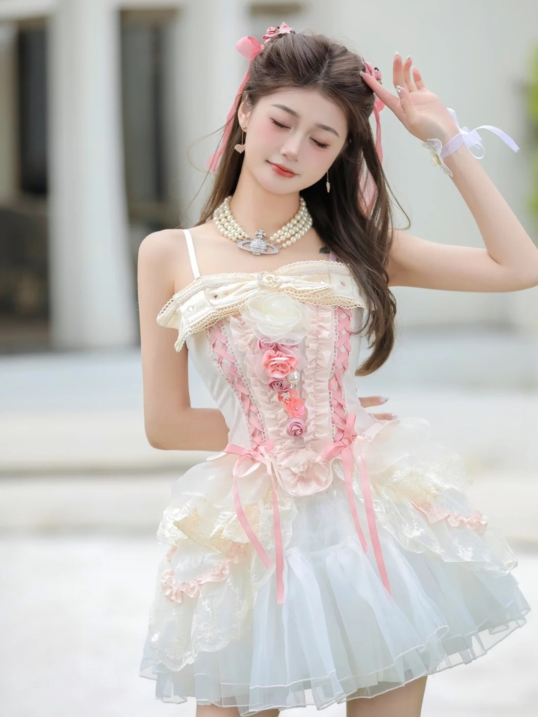 مجموعة عقدة قابلة للتعديل مع تصميم Lace Ing Fibone Top and orts قابلة للفصل من Fairy Princ Sle للسيدات...