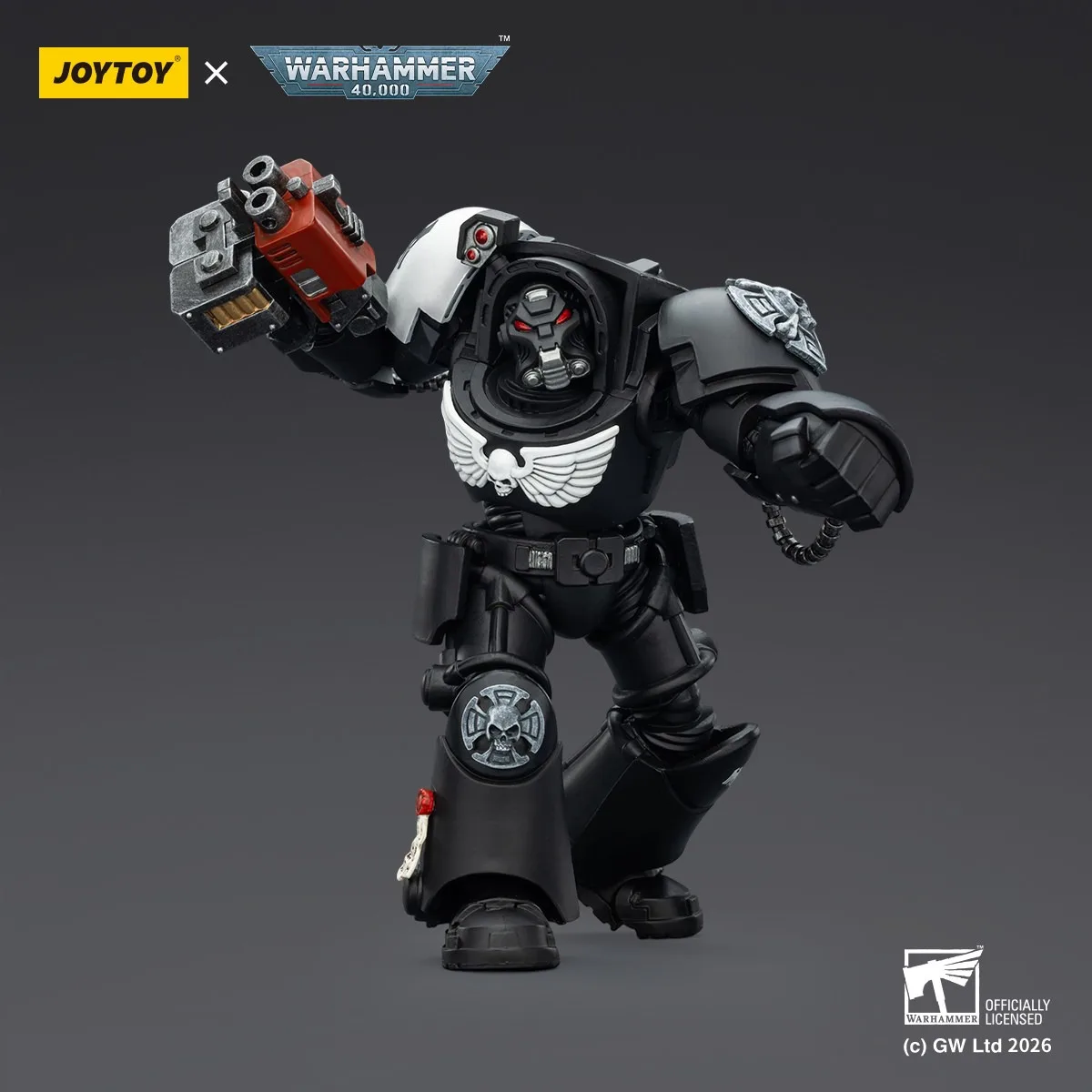 

Joytoy Warhammer 1/18 Action Figures Raven Guard Terminator 2 with Power Fist and Storm Bolter Model Toy Boy Gifts
