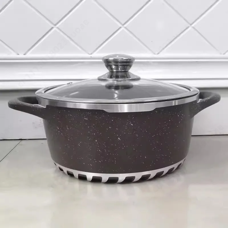 17 Piece Italian Style Aluminum Cookware Set Nonstick Granite Coating Stock Pot Complete Kitchen Cooking Pot Kit