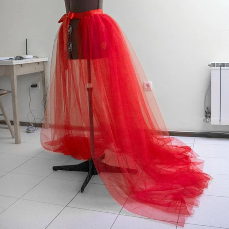 Floor Length Tulle Long Skirt Sheer Mesh Overskirt for Parties and Special Event