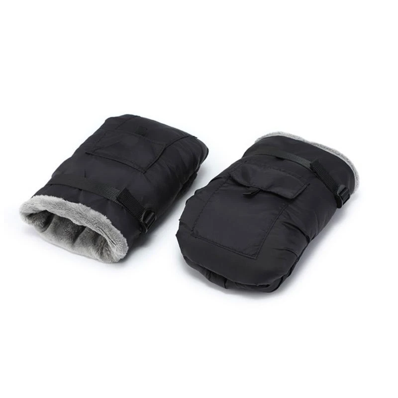 

J15U 1 Pair Multifunctional Strollers Hand Muffs Cold Weather Plush Lined Warm Hand Gloves for Parents Comfortable Mittens