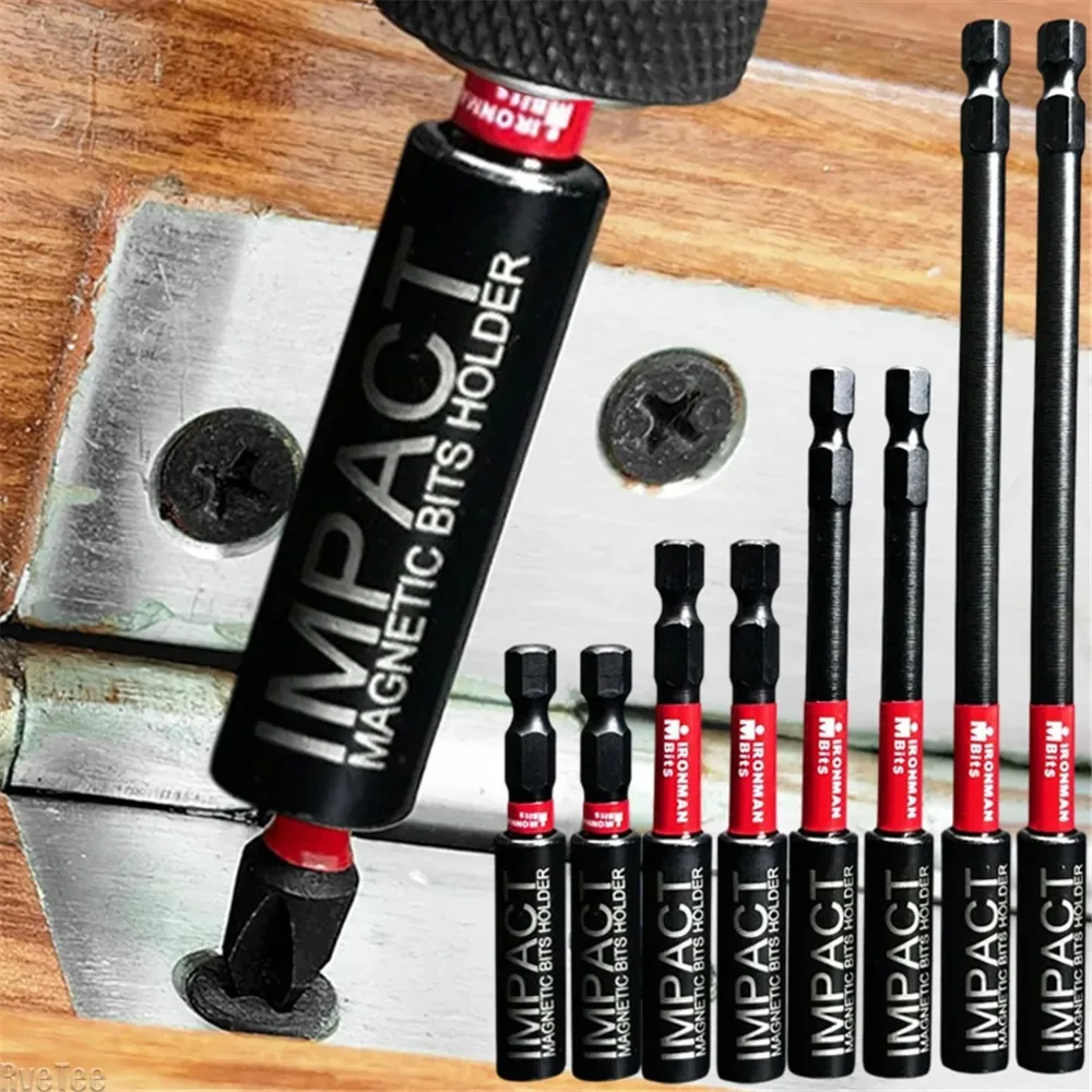 Impact Magnetic Extension Rod 60 75 100 150mm Power Drill Bits Holder 1/4 Hexagon Rust Resistant Screwdriver Hardware Tools Kit
