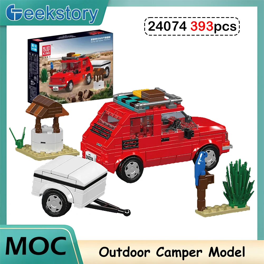 

393PCS MOC DIY Camper Van Building Blocks Set MOULD KING 126P Outdoor Adventure Car Model Ornamental Bricks Toys kids Gift