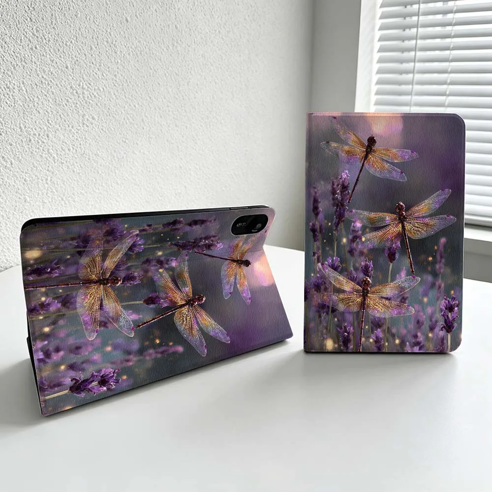 Purple Dragonfly Lavender Cover For Xiaomi Redmi Mi Pad 8 7 6 5 4 2 SE K Pro Max Ultra Poco Pad Soft Inch Tablet Case