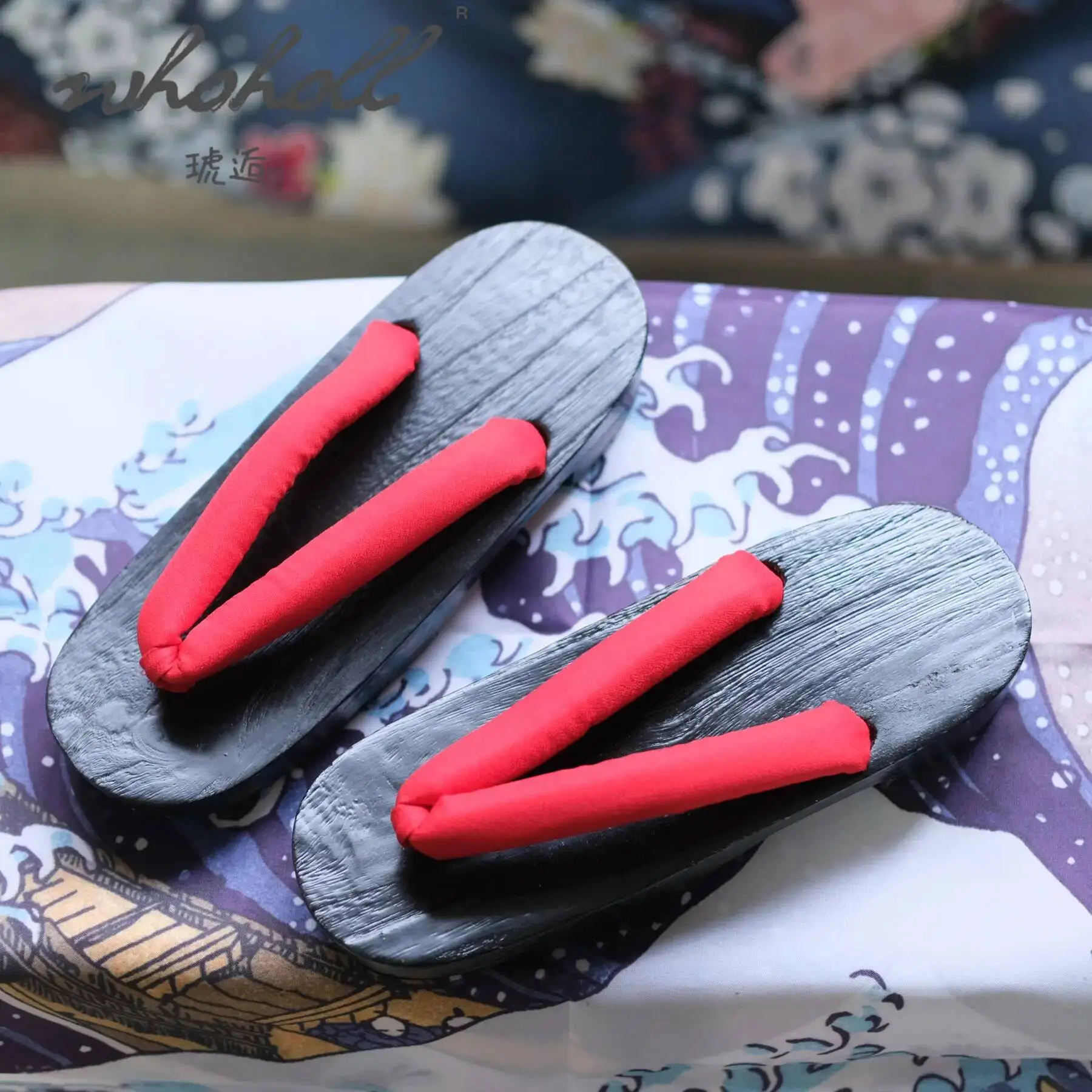 Summer Women Japanese Wooden Geta Ninja Slipper Cosplay Costumes Shoes Wood Sole Flip Flops Clogs Sandals Shoes