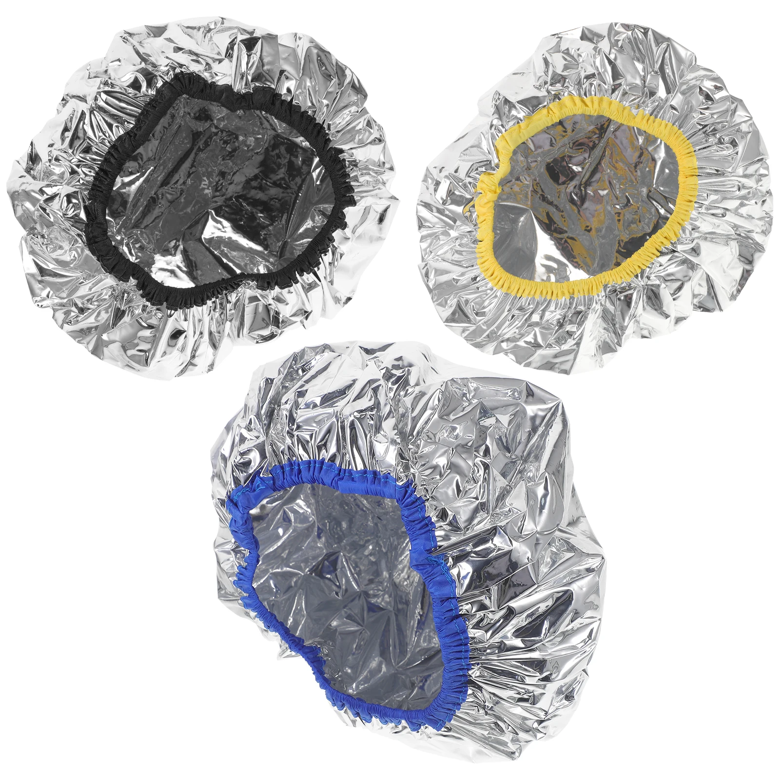 

3pcs Deep Conditioning Caps Reusable Tin Foil Heat Cap For Treatments Oil Processing Caps Lightweight Salon Hair Hats Steaming