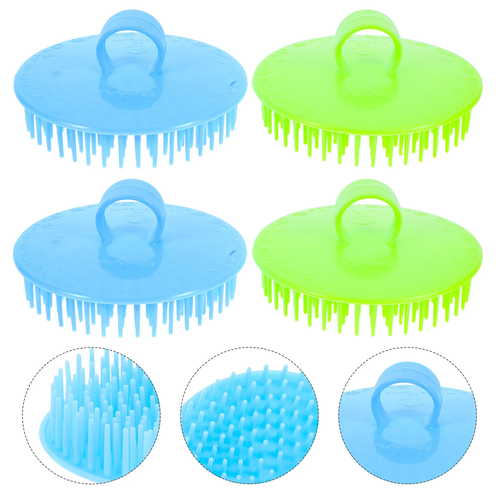 

4pcs Scalp Massaging Comb Hair Care Set Dandruff Cleaning Brush Shampoo Hair Brush Portable Head Massager For Wet Dry Use