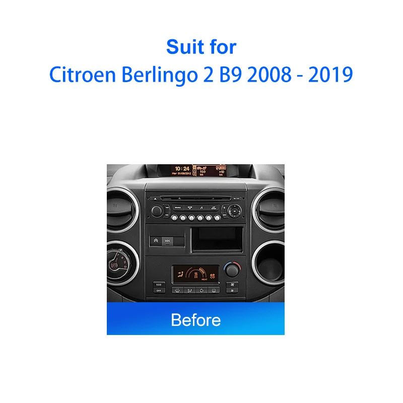 Car Radio For Citroen Berlingo 2 B9 2008 - 2019 Android 2 Din Stereo Mounting Bezel Faceplate Frame Kit