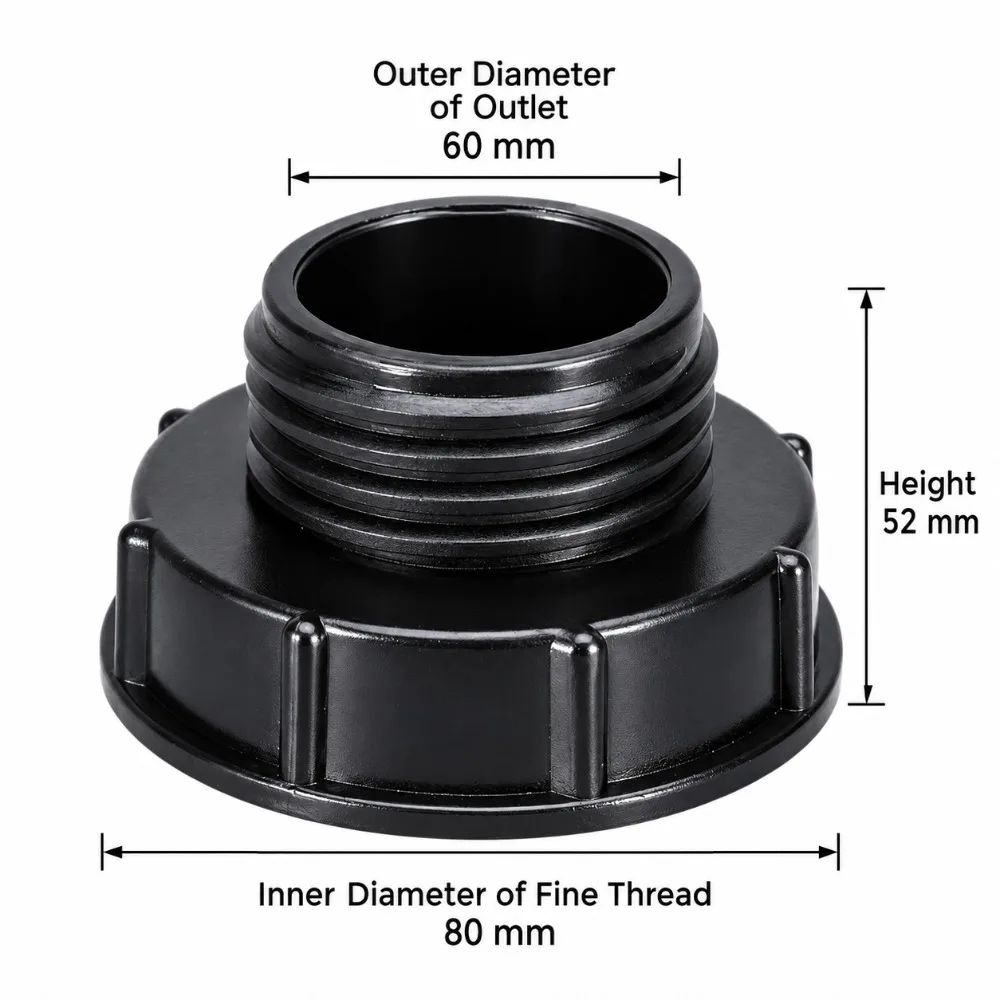New S60 Thread IBC Tank Adapter 1/2