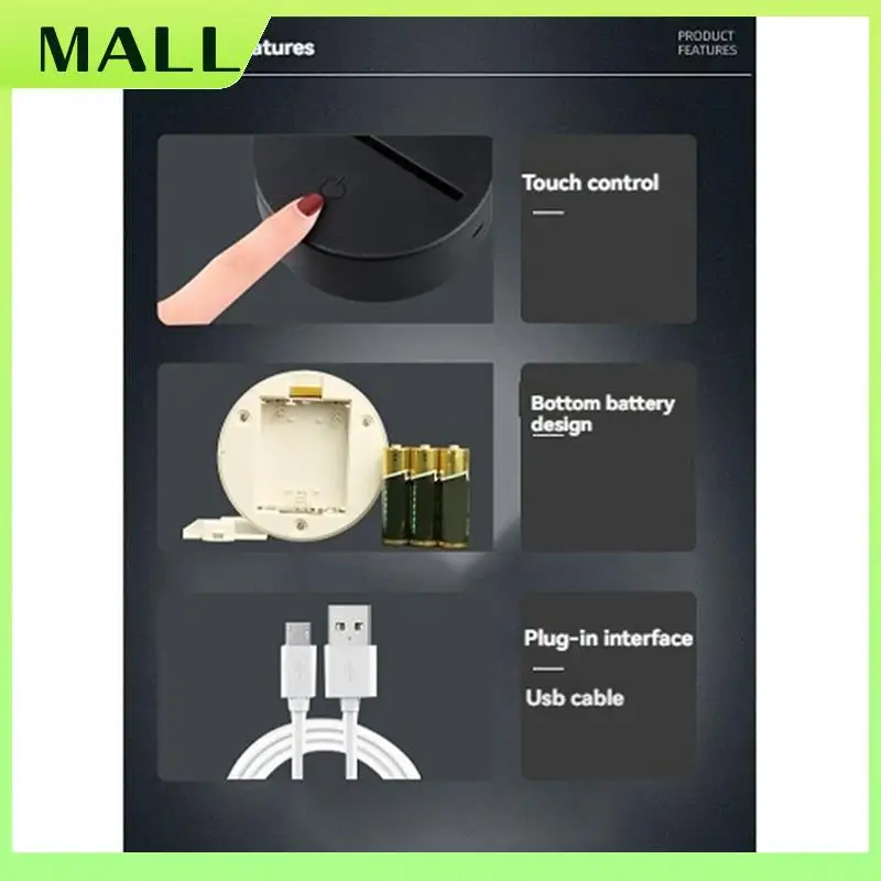 MALL Crack Base LED Night Light Atmosfera Lâmpada de mesa com sensor de base de toque para decoração de quarto e presentes