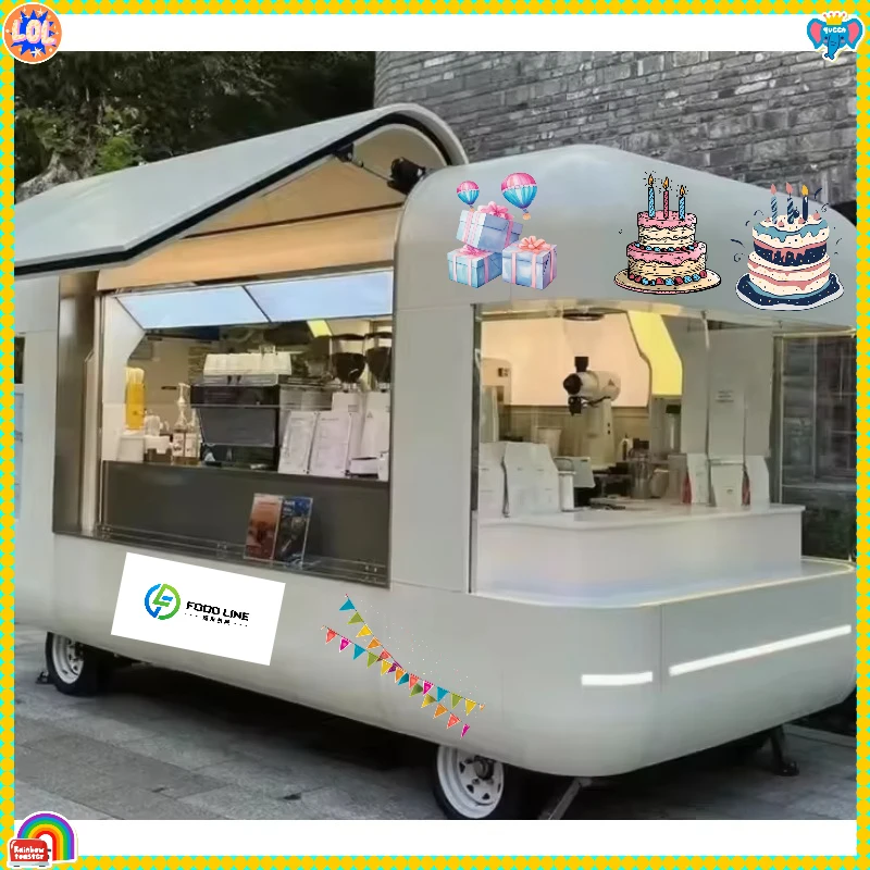 FOODLINE Customized Street Food Trailer Catering Food Truck Mobile Restaurant Popcorn Food Trailers Fully Equipped Kitchen