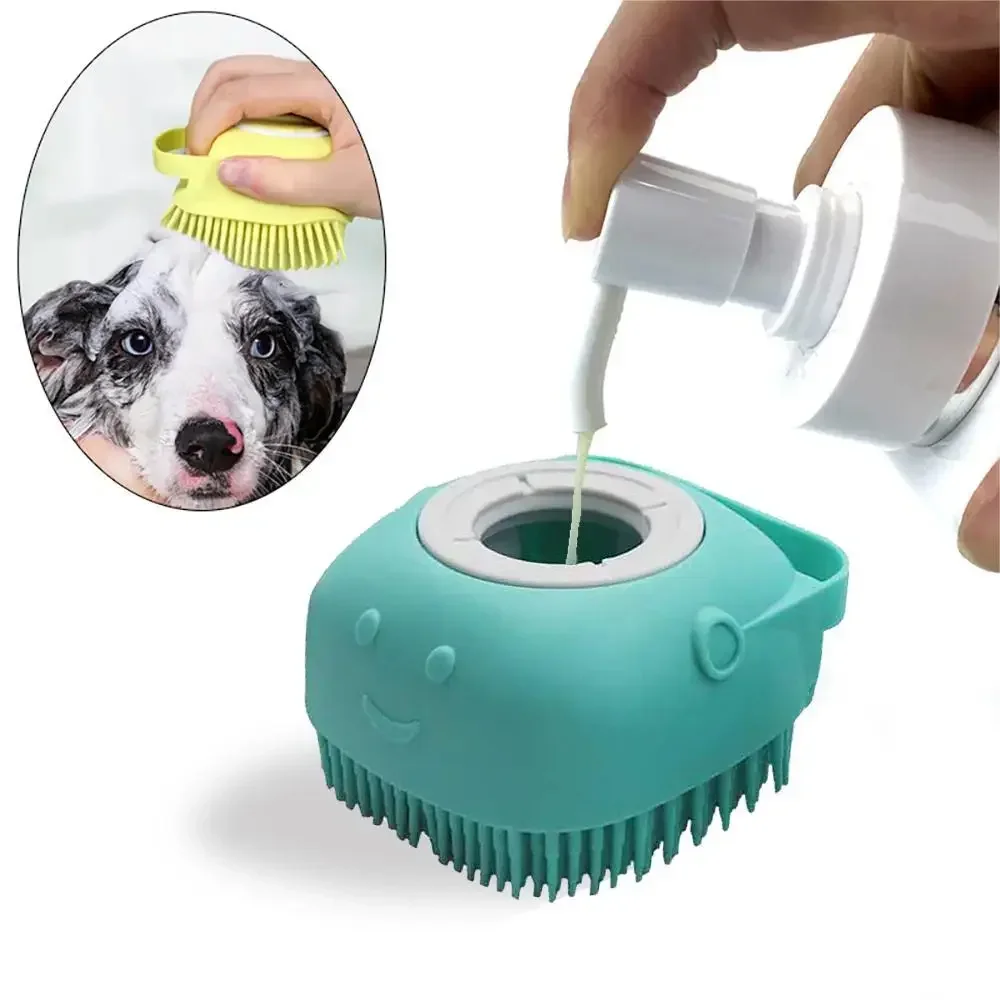 

Bath Massage Brush Bathroom Multifunctional Puppy Large Dog Cat Soft Safety Silicone Pet Accessor