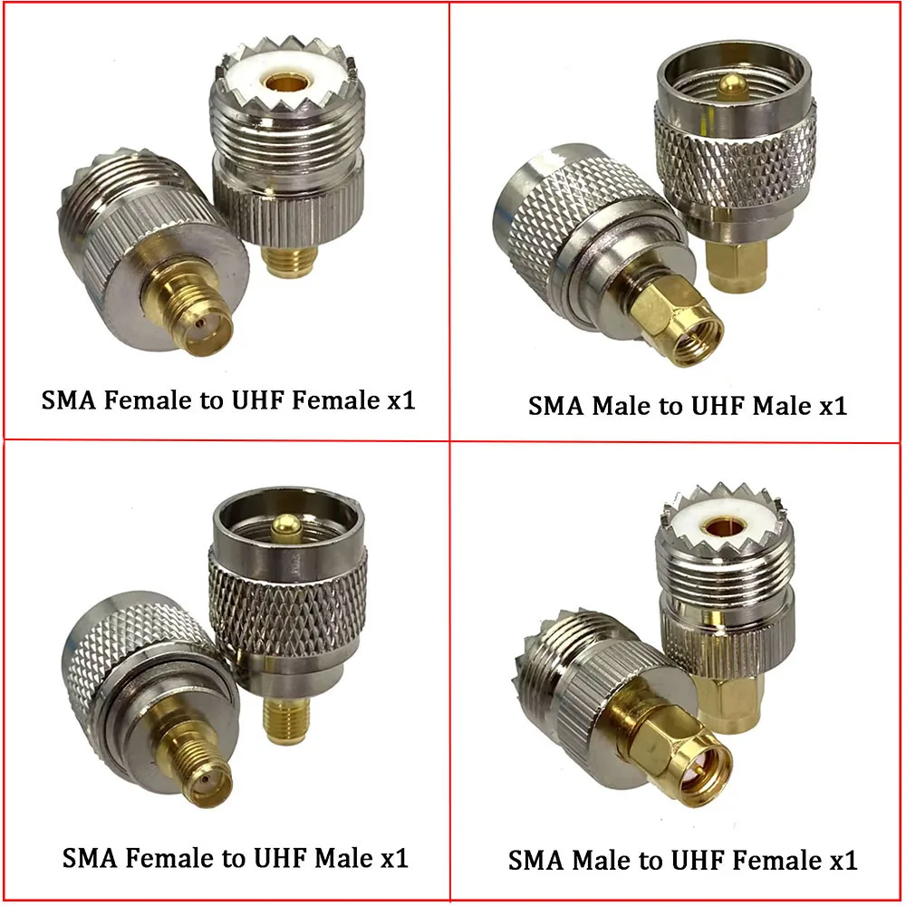 

1pcs UHF SO239 PL259 to SMA Male Plug & Female Jack RF Coaxial Adapter Connector Wire Terminals Straight Brass