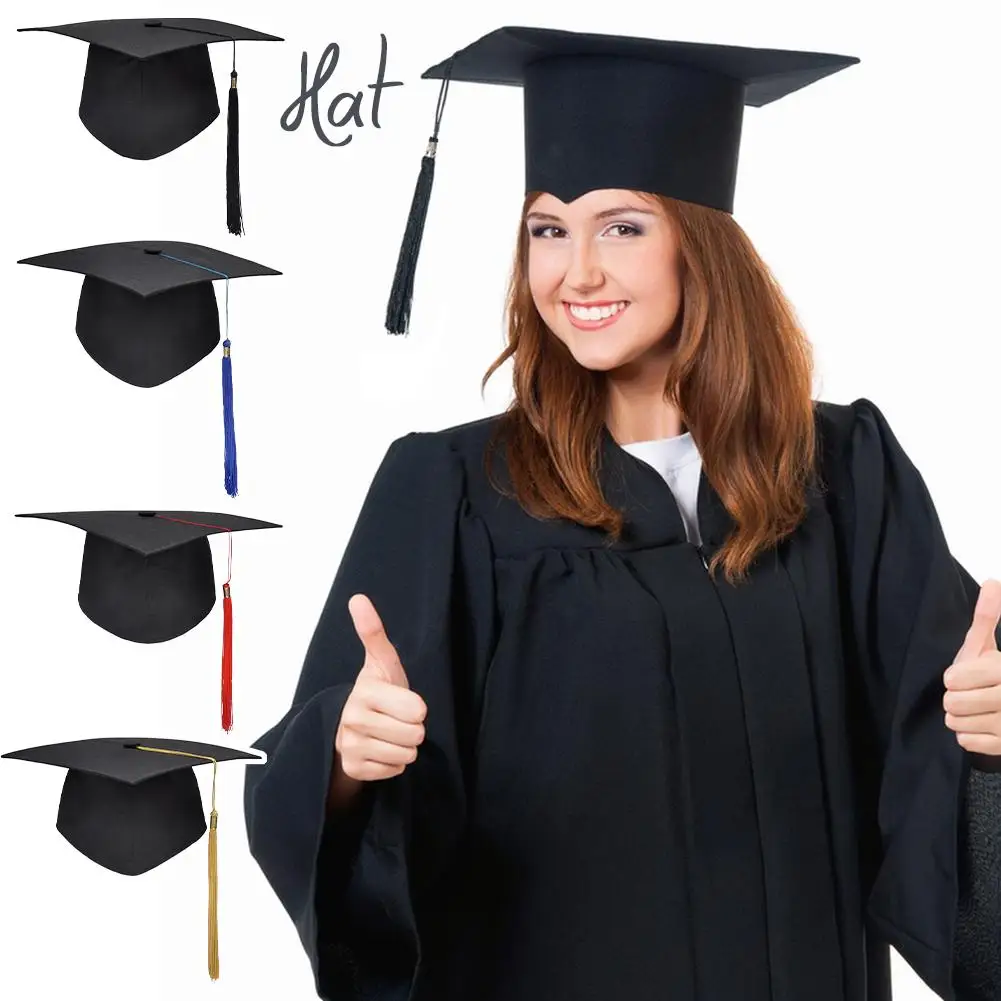 Graduation Cap With Tassel Bachelors Hat With Adjustable Size Elastic Band Graduation Master Degree Graduation Ceremony Hats view 3