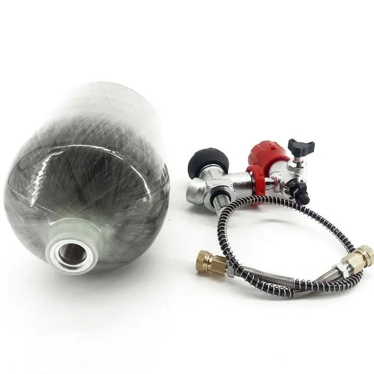 ACECARE Tank Mini 2L Diving Scba Tank 300Bar Carbon Fiber High Pressure Cylinder With Black Valve and Filling Station