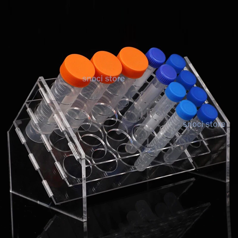 Slant Rack Acrylic Test Tube Holder 6Wells 8wells18 Wells 25wells for 10ml/15ml/50ml Centrifuge Tubes Clear test tube rack view 5