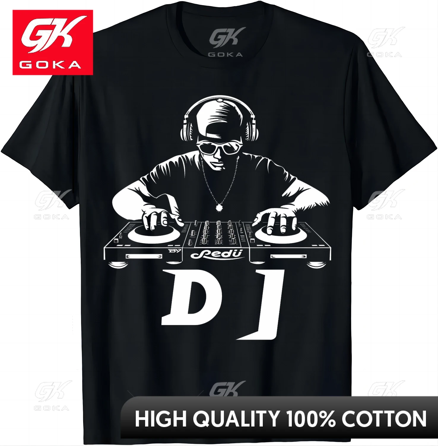 Stylish DJ Mix Master Shirt Music At Your Fingertips Cotton T Shirts Graphic T Shirts Men Women Clothing Tops Camisas Streetwear