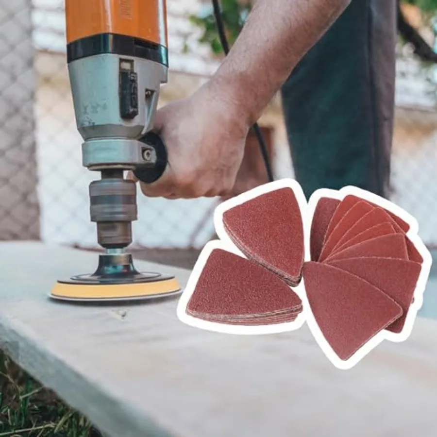 100pcs 52x38mm Finger Detail Sander Sandpads Assorted 60/80/120/180/240 Grits 20Pcs of Each Brown