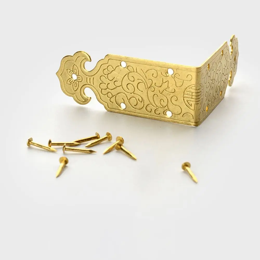 8 قطعة الحرف الزخرفية المعدنية N1N صندوق قدم الساق حافة غطاء حامي ركن بين قوسين الأثاث الأجهزة ركن حامي