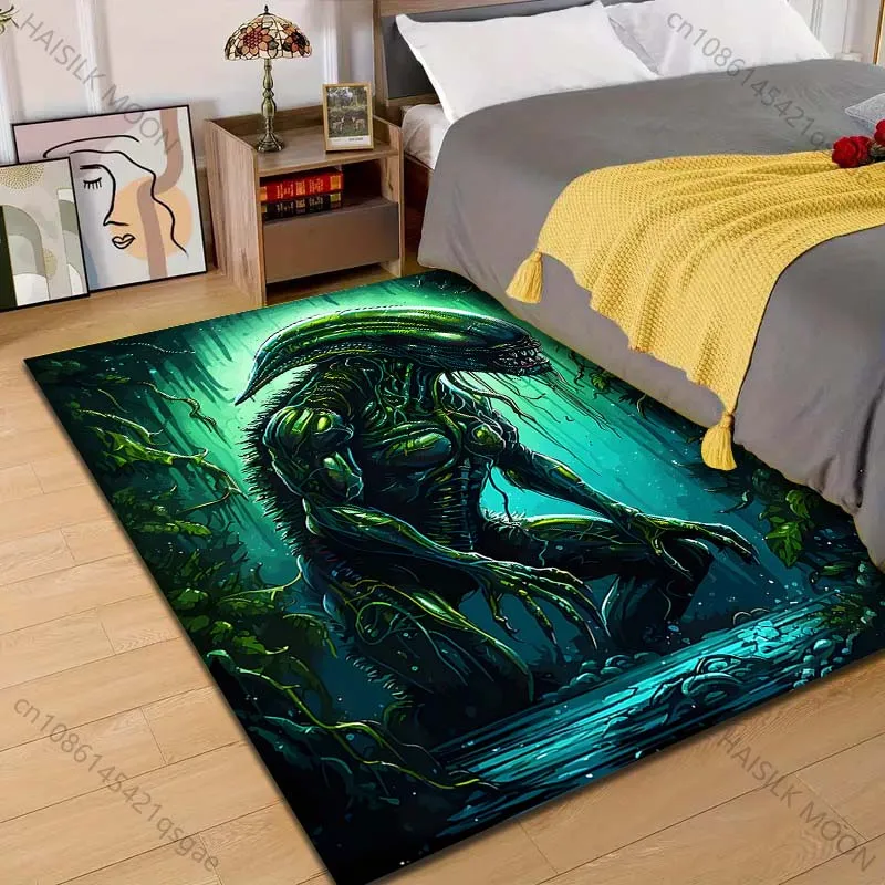 1PC Alien creature jungle water setting Print Carpet Rug for Living Room Bedroom Sofa Doormat Home Decor Non-slip Floor Mat