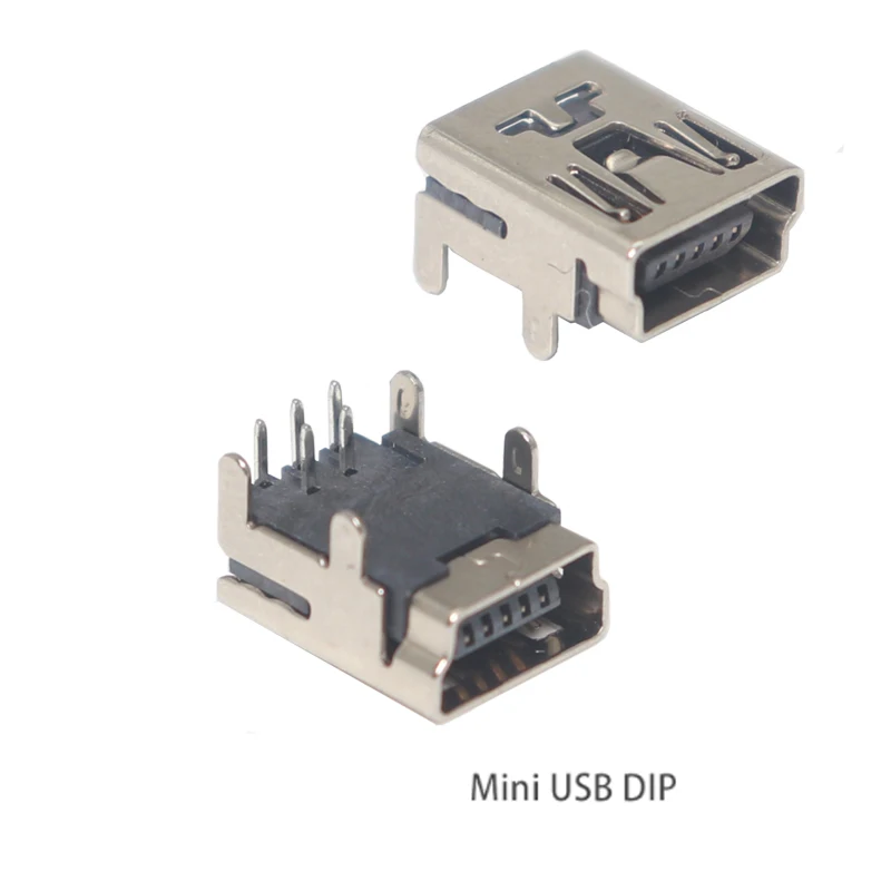 【20-5PCS】Mini USB 2.0 Connector 5Pin DIP 4PIN DIP B Type Connector For Audio Vedio TV Electronices Equipment Power Charging