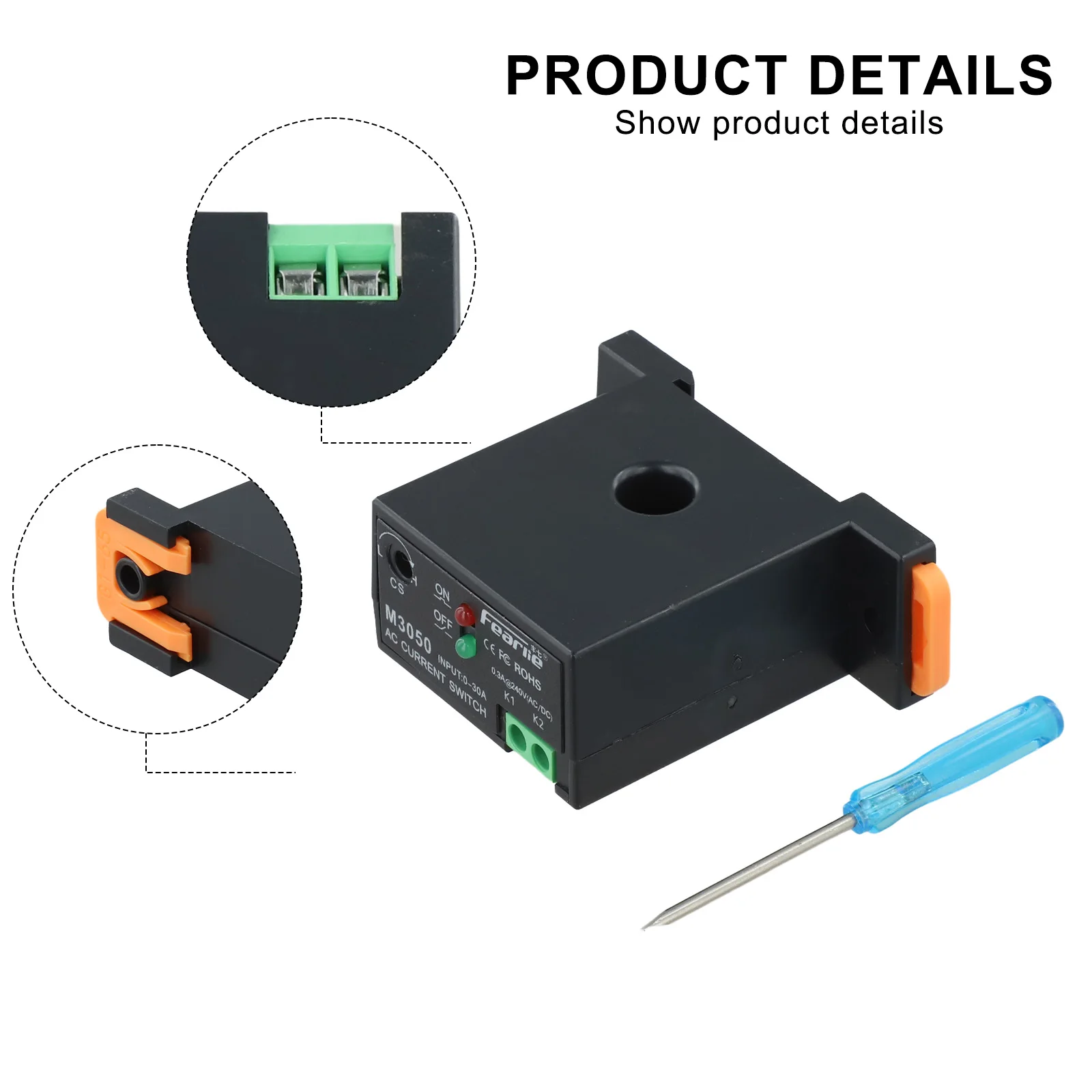 

Switching Induction Relay 0.2-30A AC Current Sensing Switch Self-Powered Sensing Switch Induction RelayM3050/M3056 Test Meters
