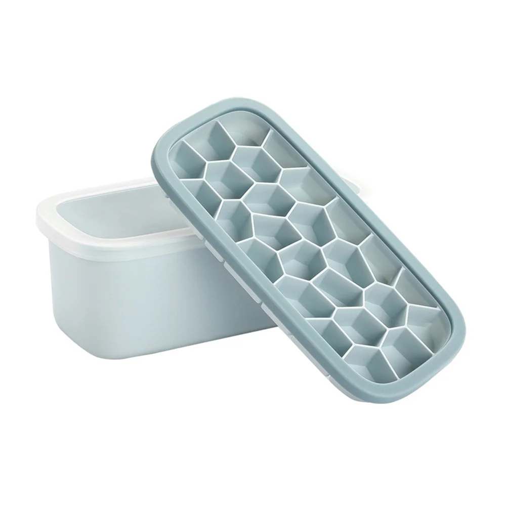 

Ice Cube Trays Silicone Mold Transparent Circle Lids Blue Reusable Easy Clean Home Bar Restaurant Hotel Ice Making Supplies
