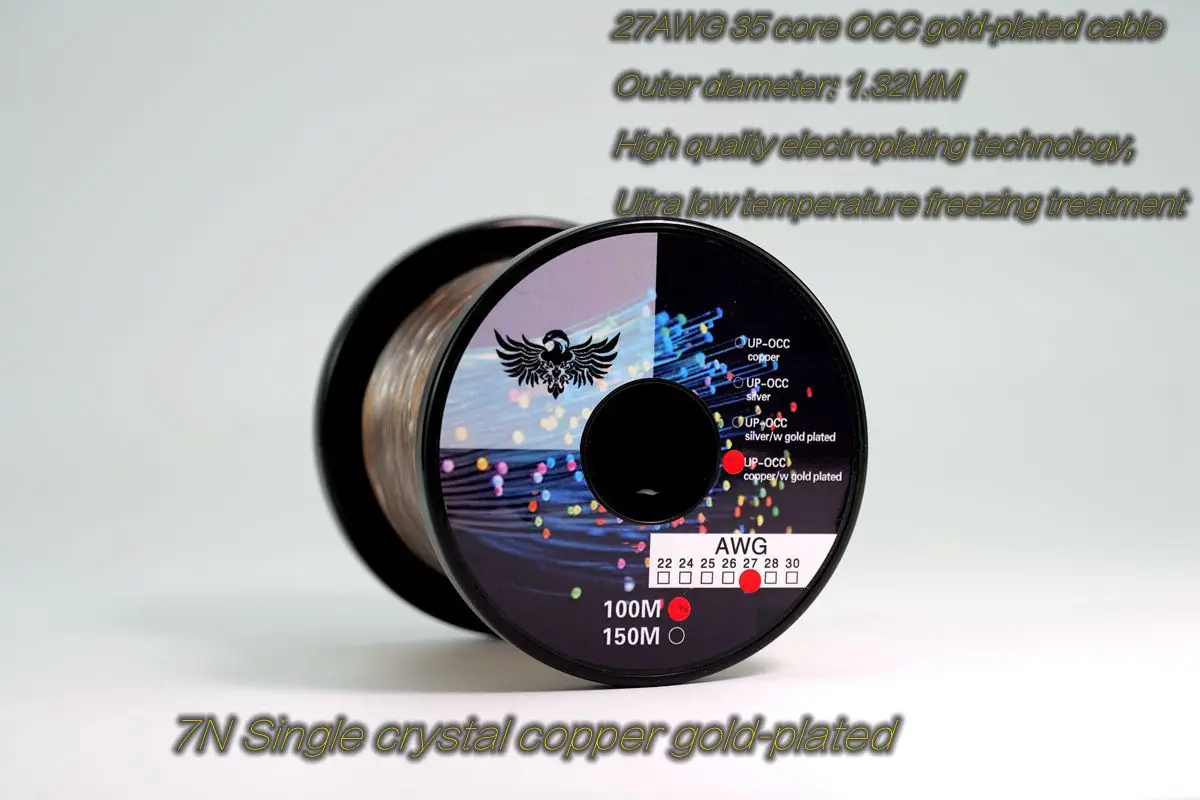 27AWG  35 core OCC gold-plated headphone upgrade cable  High quality electroplating technology, ultra-low temperature f