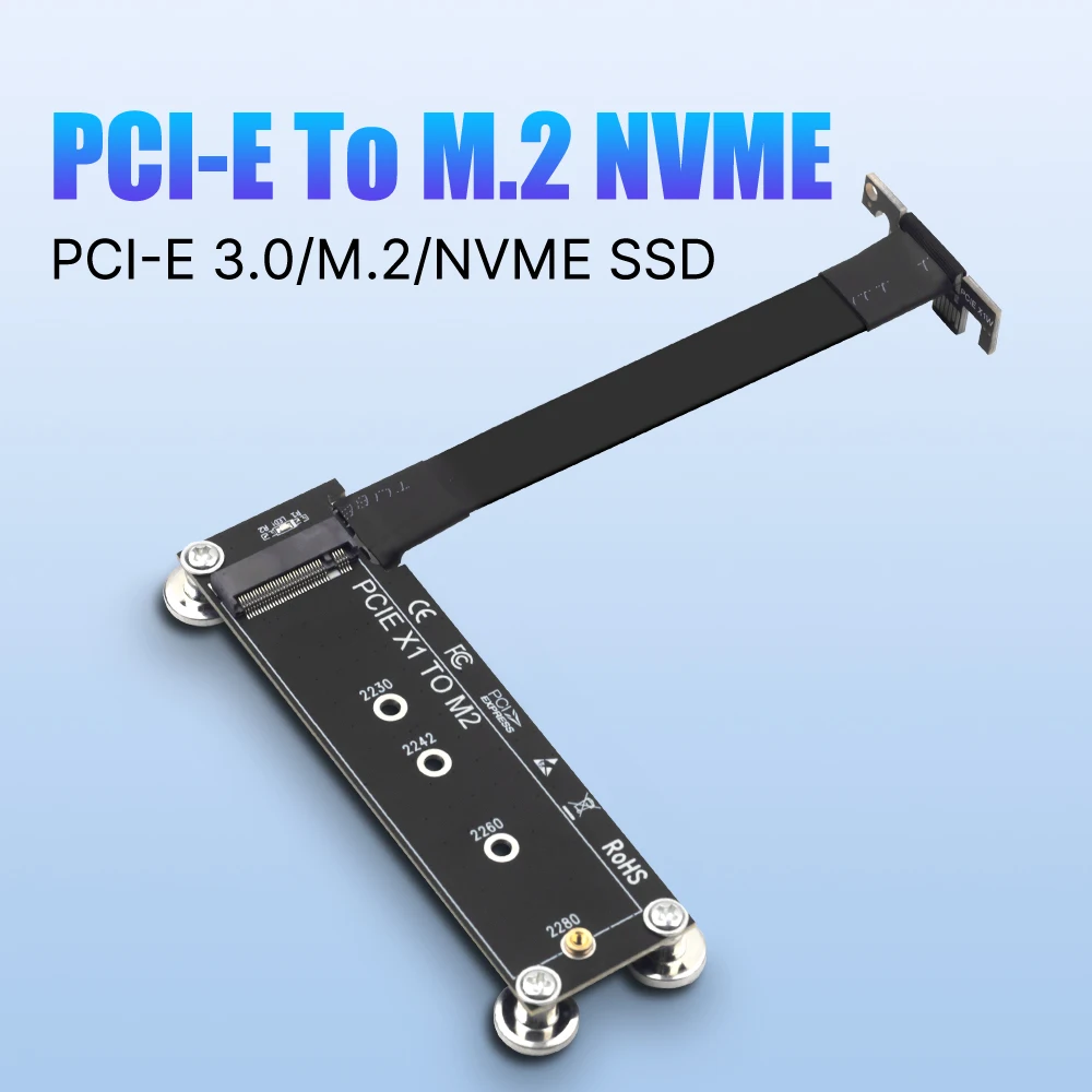 

PCI-E 3.0X1 to M.2 NVME Extension Cable PCIE Converter SSD Adapter Board 10CM Support 2230/2242/2260/2280