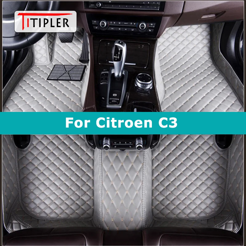 TITIPLER Custom Car Floor Mats For Citroen C3 2014-2023 Auto Carpets Foot Coche Accessorie