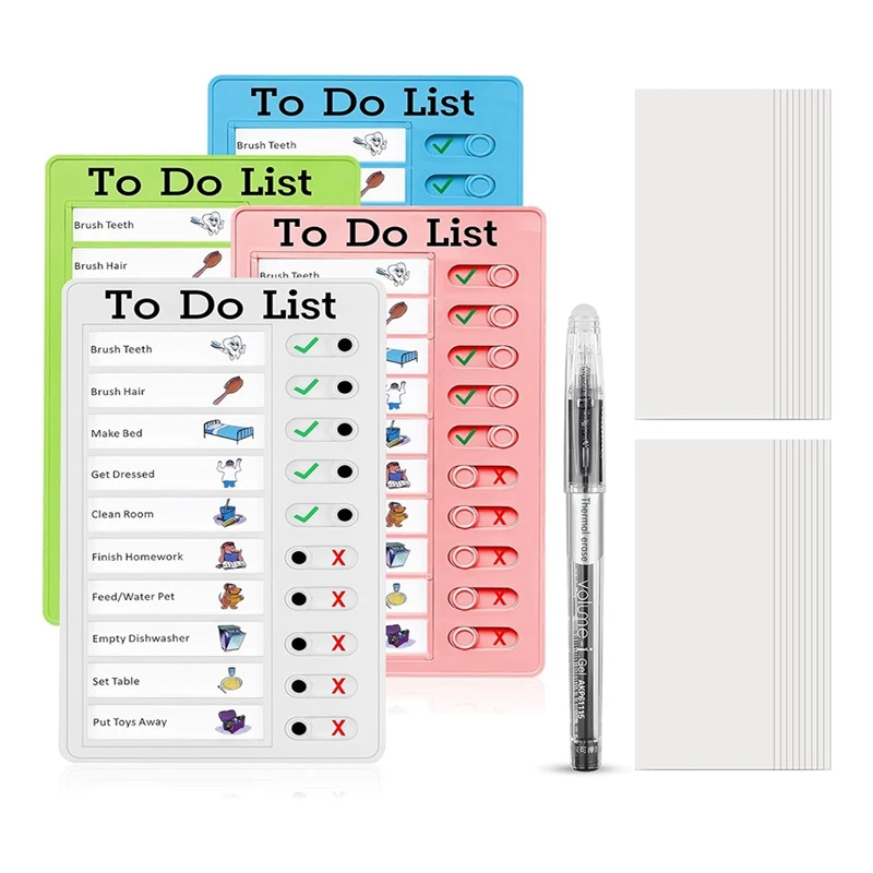 Chore Chart Set For Kids Daily List Board Family Daily Planner With Slider For Classroom,Home Travel