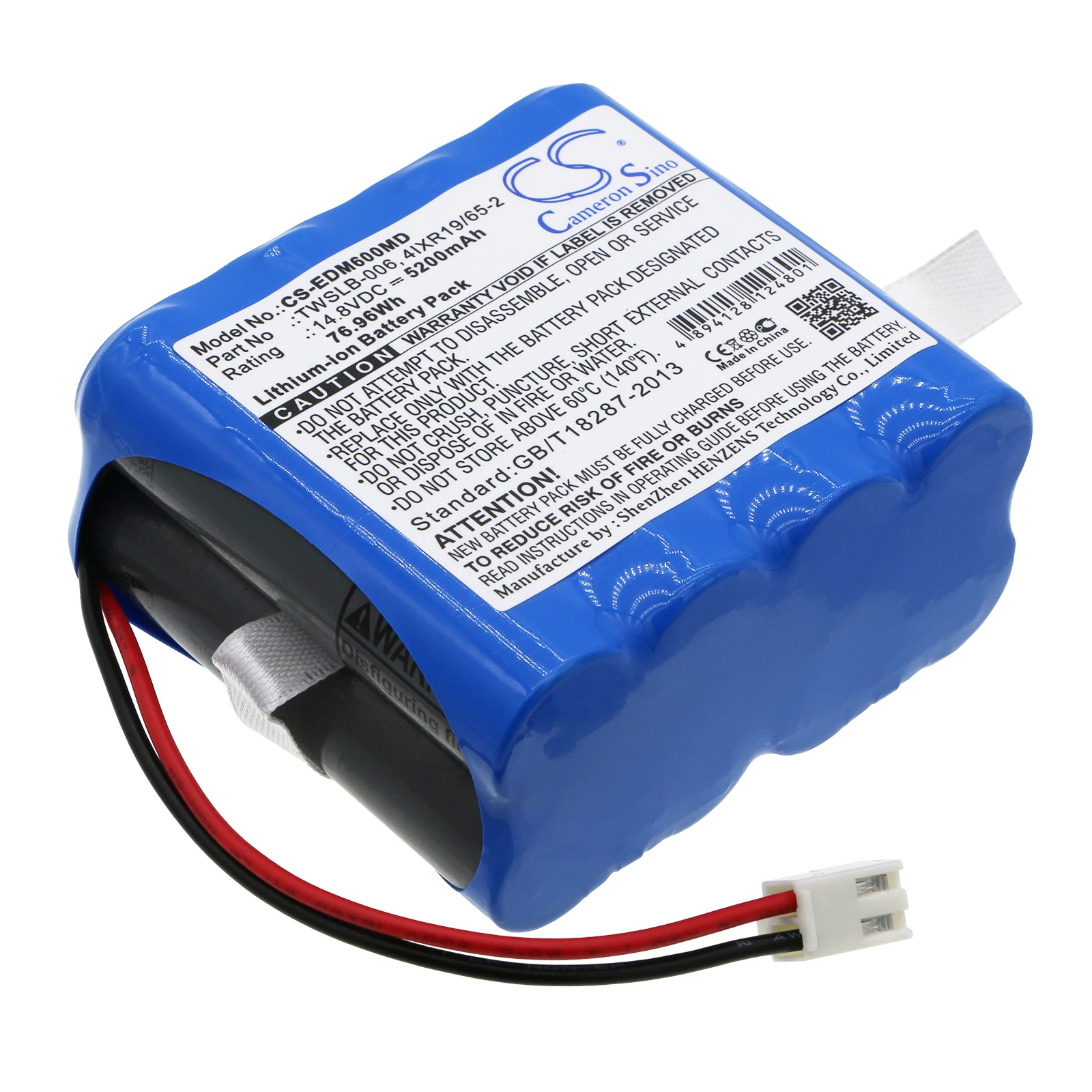 

Medical 5200mAh / 76.96Wh Battery For EDAN 4IXR19/65-2 HYLB-854 TWSLB-006 F6 F9 Color Blue