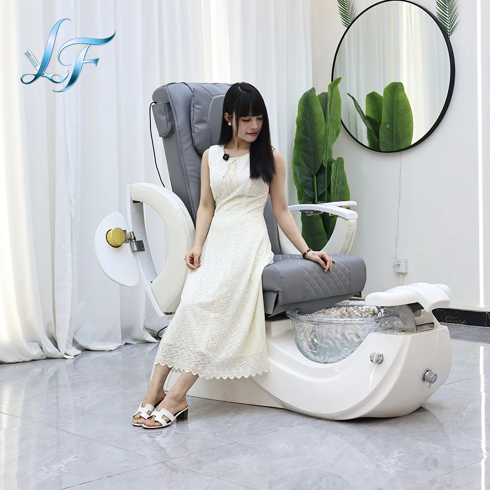High Back Electric Luxury Pedicure Spa Chair Custom Nail Station High Quality With Spa Pedicure Bowl