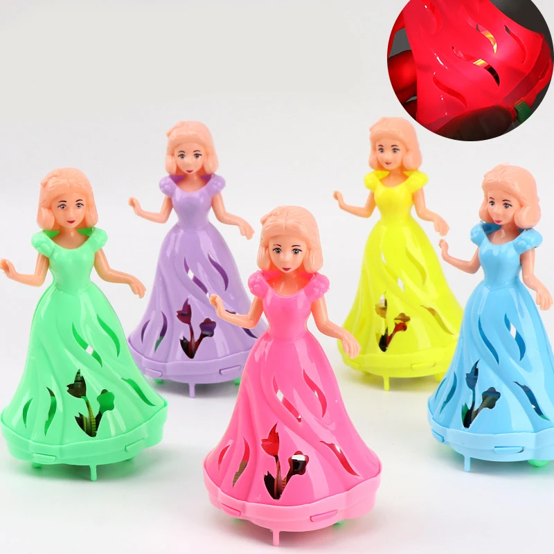 Cartoon Cute Princess Girl Light-up Toys Creative Pull String Flash Doll Will Run Will Light Up Toy Children Girls Birthday Gift