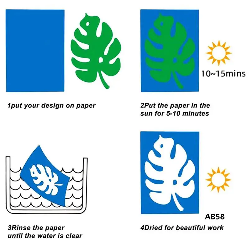 

120Pcs Cyanotype Paper A5 Sun Print Art Kit High Sensitive Sun Paper Sun Printing Paper Drawing Art Paper