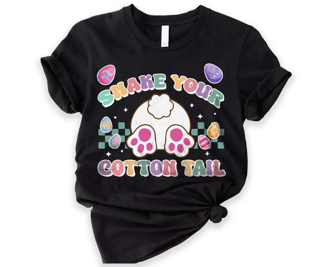 

Футболка Shake Your Cotton Tail, забавный топ с пасхальным кроликом в стиле ретро