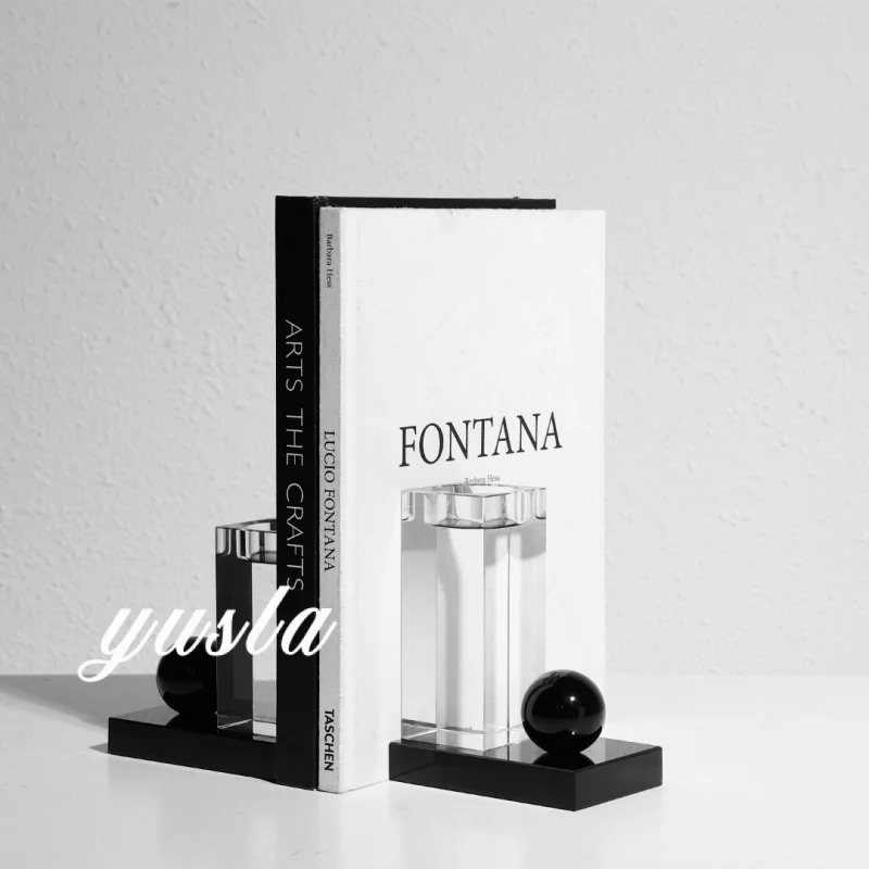 Light luxury crystal bookends, book supports, decorative items for office, TV cabinet, sales department, soft furnishings