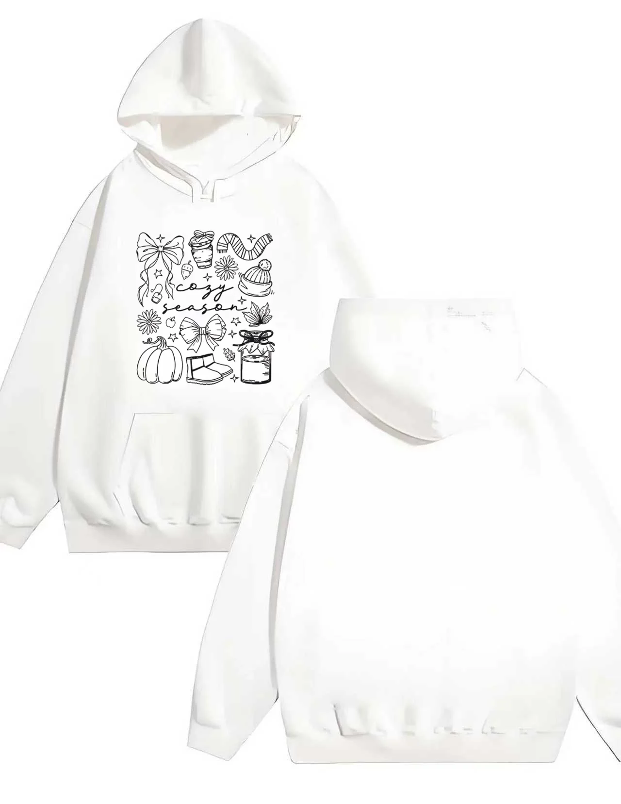 

2025 Новая модная толстовка с капюшоном с принтом каракулей, 330 г, тяжелая, уютная, повседневная, унисекс