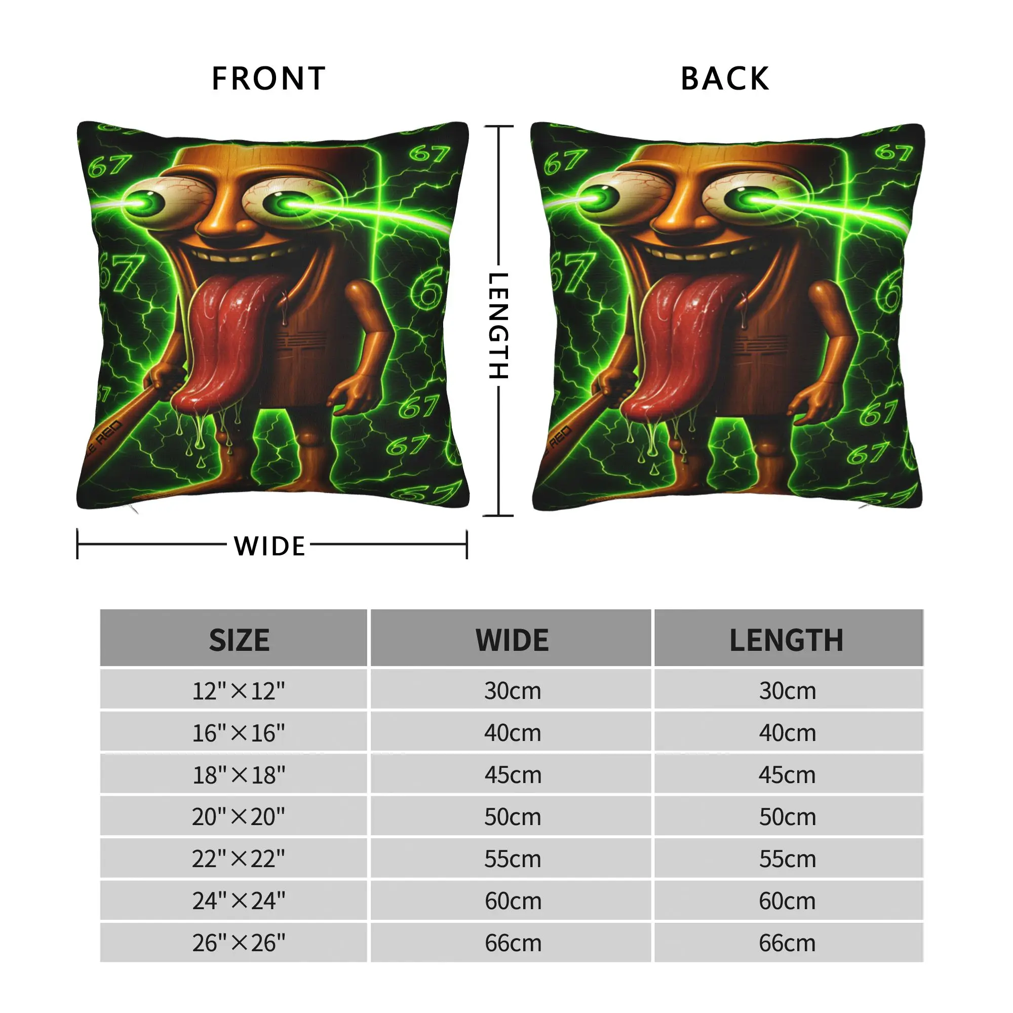 Pillow Case Tung Wooden Glowing Green Laser Eyes Lightning Number Comfy  Pillow Cover For Sofa Home Decor Morden Pillowcases