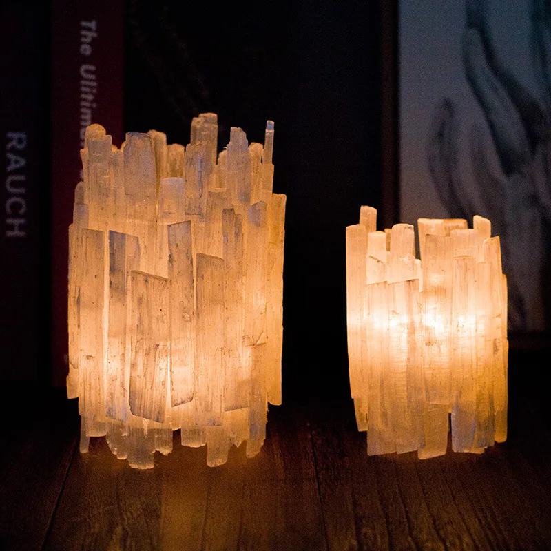 Natural Ore Gypsum Candle Holders Desk Decoration Minimalism White Candlestick Wax Melt Burner Creative Home Aroma Container