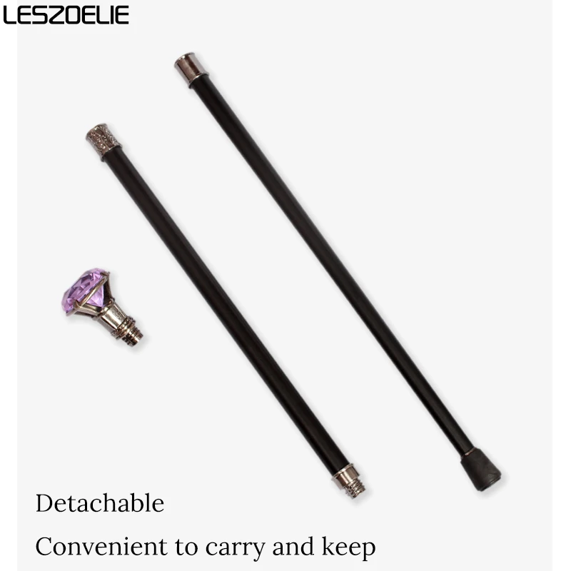 Tongkat Jalan Wanita Elegan Warna Lavender dengan Gagang Perak Berlian, Tongkat Jalan Dekoratif Ungu untuk Wanita, Tongkat Cosplay Fashion Wanita