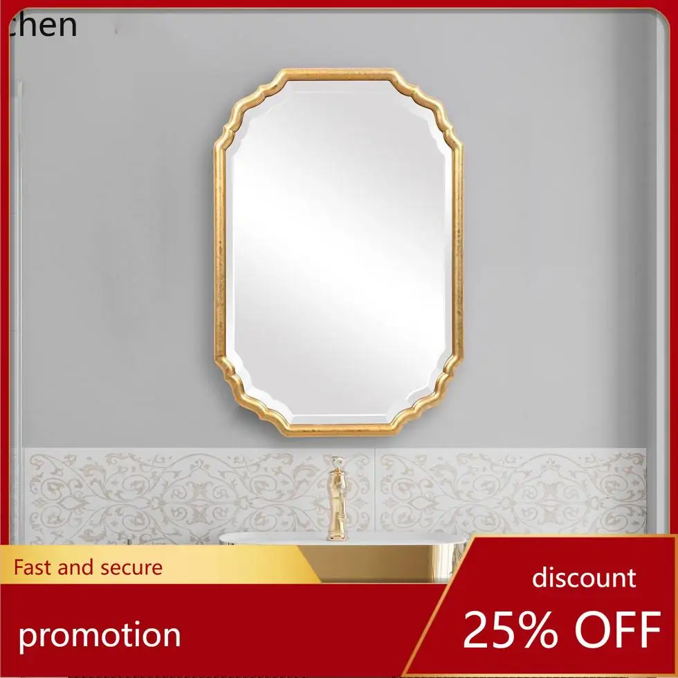 

YFY decorative mirror - solid wood nordic style - perfect for entryway, dining room, background wall, or desktop vanity