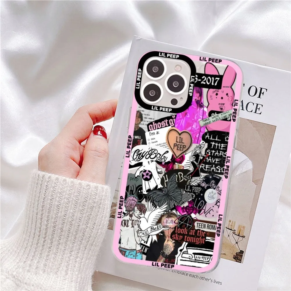 Hip Hop Rapper Lil P-Peep Phone Case For iPhone 11 12 13 14 Mini Pro Max XR X XS TPU Clear Case