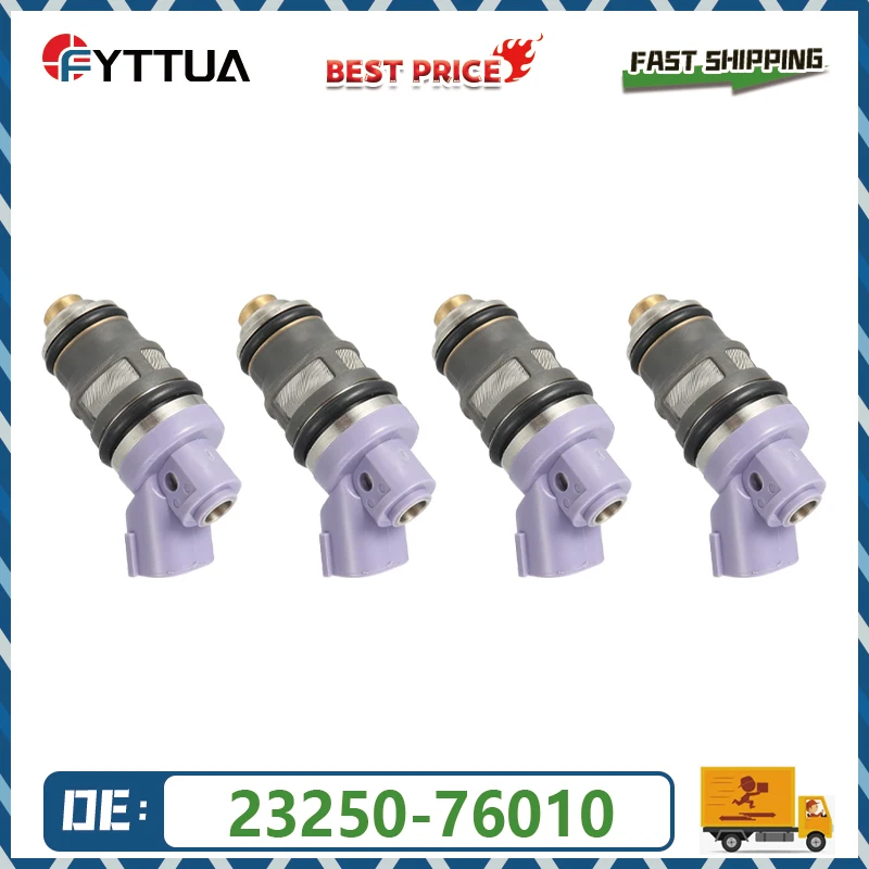 

4pcs Fuel injector 23250-76010 23209-76010 23209-79045 For Toyota Previa 2.4L L4 1991-1997 Estima Engine Injection Flow Matche