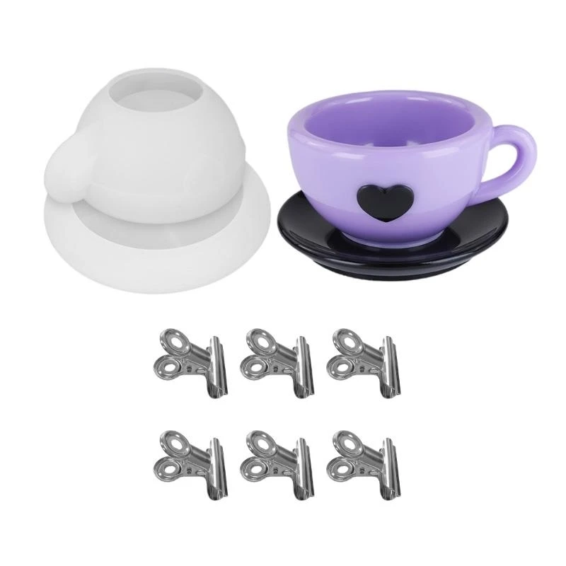 

XXFD Flexible Silicone Mold Tray Teacup Molds Making Supplies for Making Unique Teacup Candlesticks and Home Decors