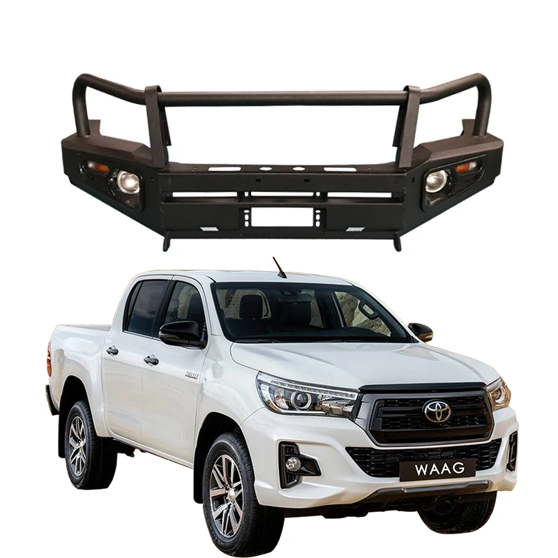 Pickup bumper steel bull bar auto front bumper guard auto bumper for 4x4 hilux revo accessories