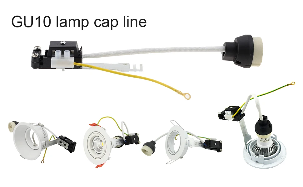 Fiação da lâmpada do suporte cerâmico para a base GU10, Soquete de halogênio, Conector Base, MR16, Lâmpada LED GU10